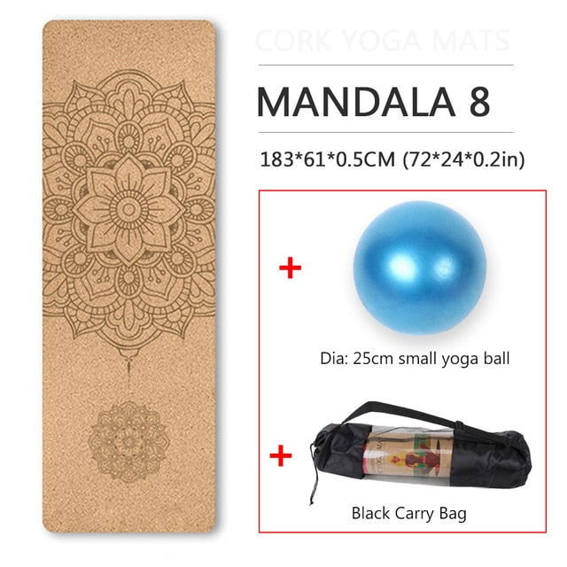 Tapis de Yoga Liège Mandala + sac et ballon offert