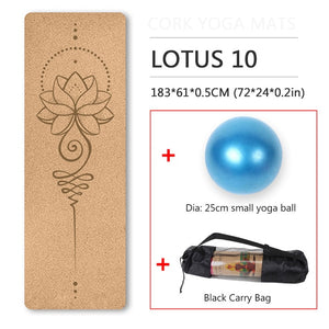 Tapis de Yoga Liège Lotus + sac et ballon offert